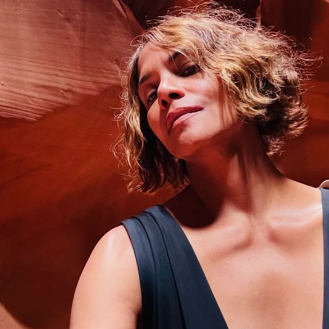 Halle Berry stuns in plunging black swimsuit during epic American Southwest road trip