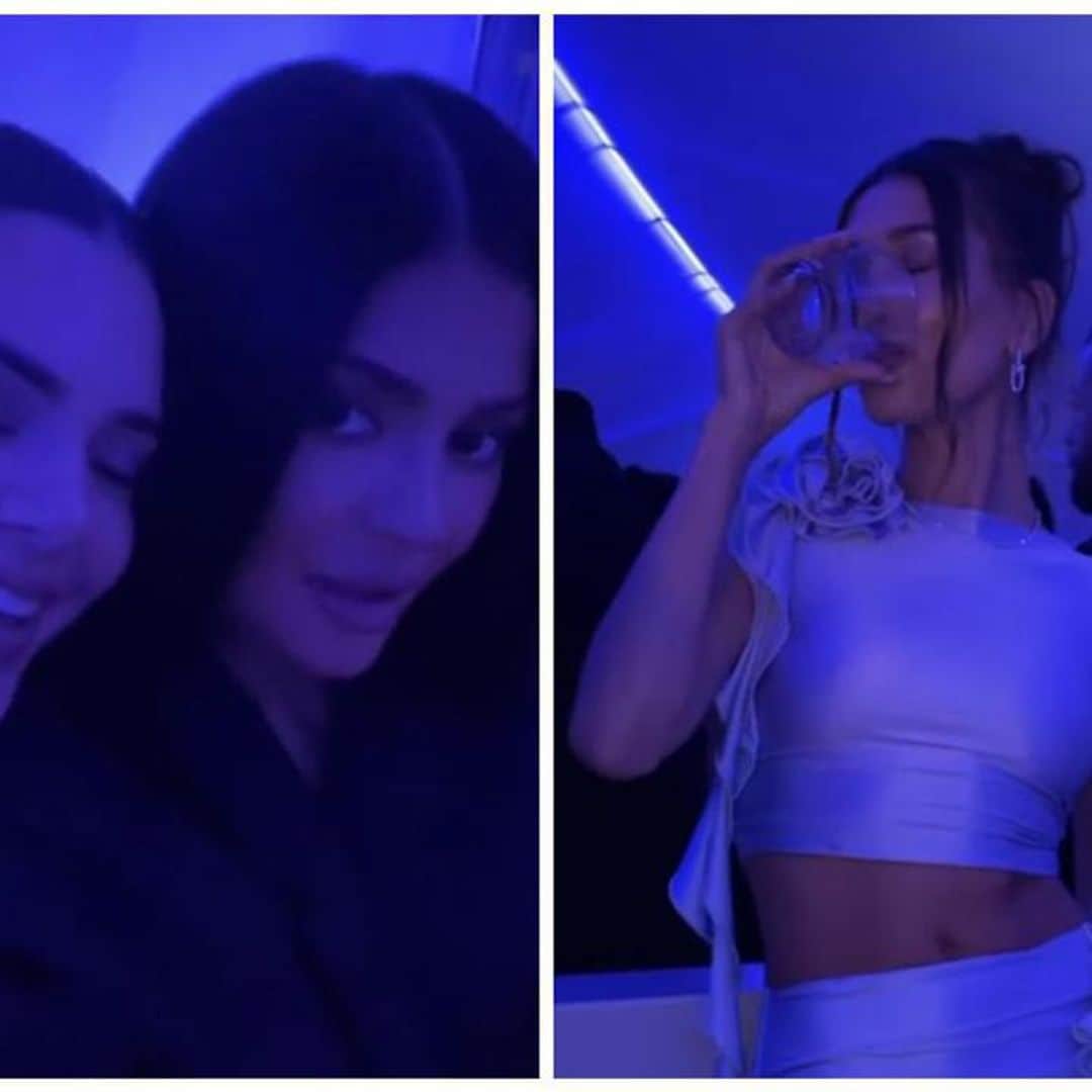 Kendall and Kylie Jenner party with Hailey Bieber for her Rhode’s skincare launch