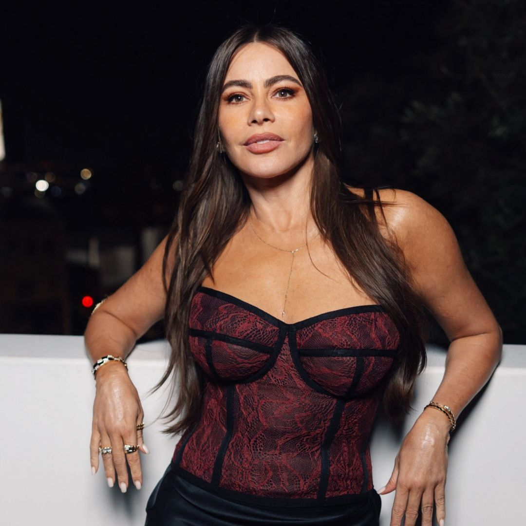 Sofia Vergara goes lingerie-chic in bra and satin shirt look Sofia Vergara goes lingerie-chic in bra and satin shirt look