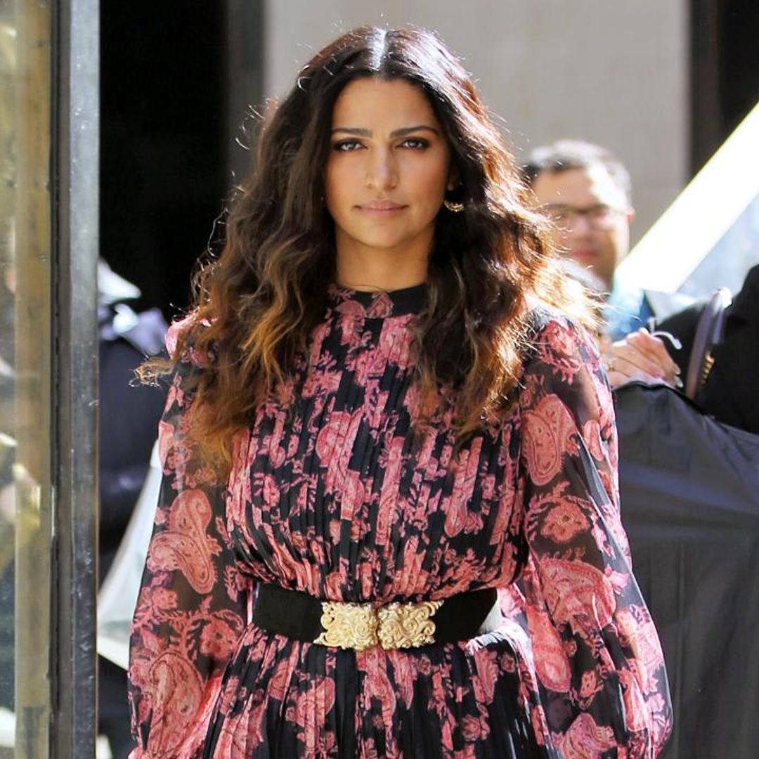 Camila Alves makes a statement with pink paisley dress