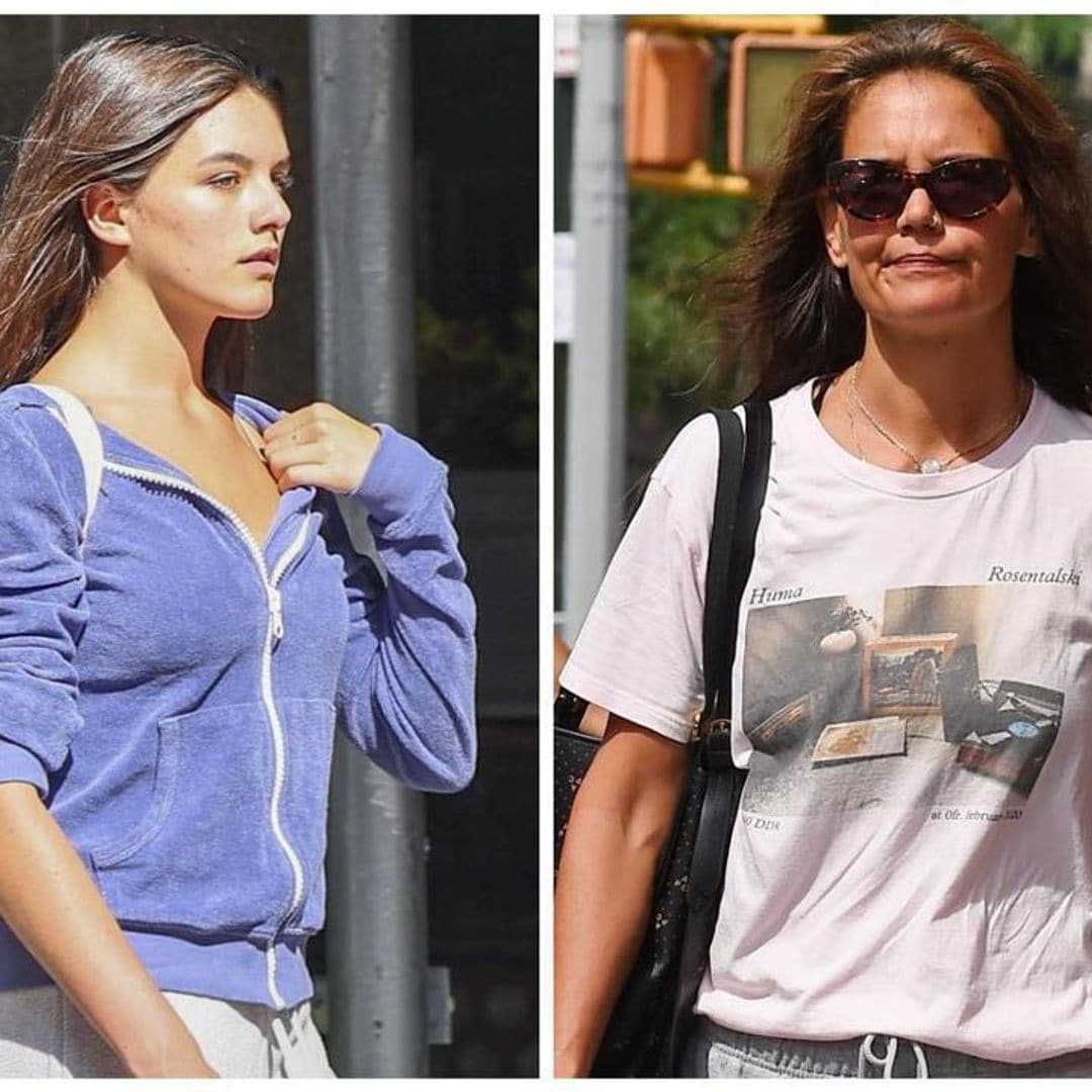 Suri Cruise and Katie Holmes’ weekend style: sweatpants and tennis shoes