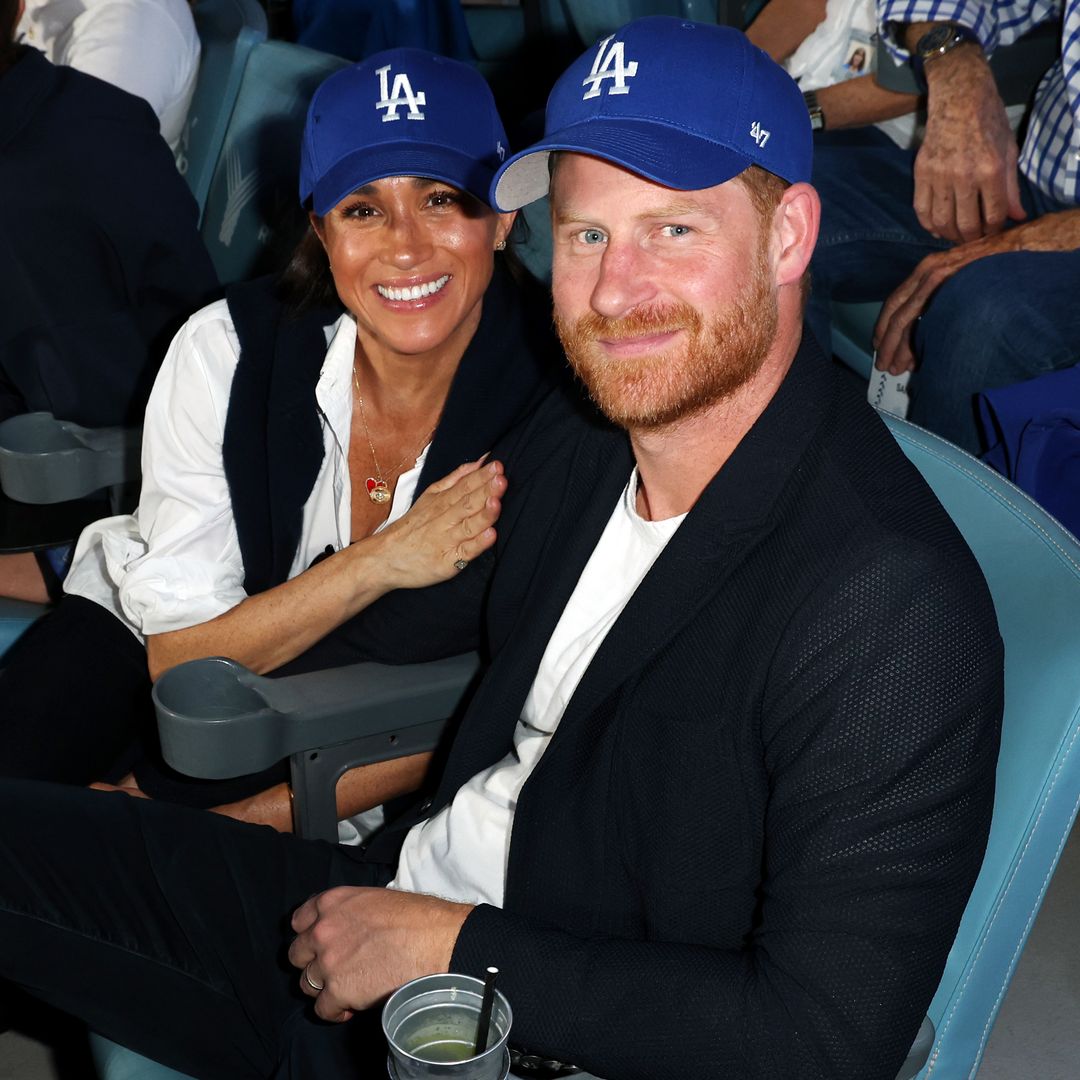 Prince Harry and Meghan Markle root for the Dodgers at the World Series