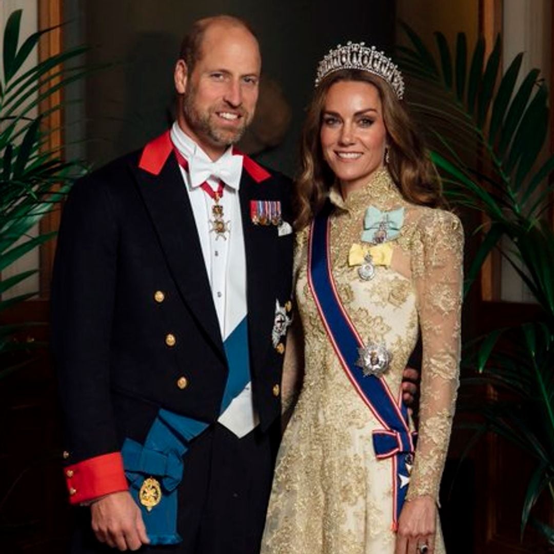 The Princess of Wales is regal in gold for dinner with Donald and Melania Trump