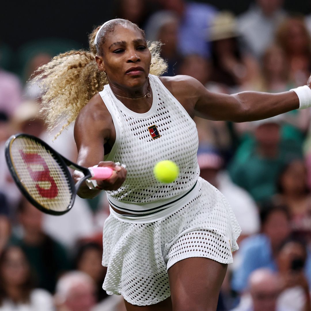Serena Williams mirrors her engagement ring with a diamond-inspired Wimbledon manicure on every nail