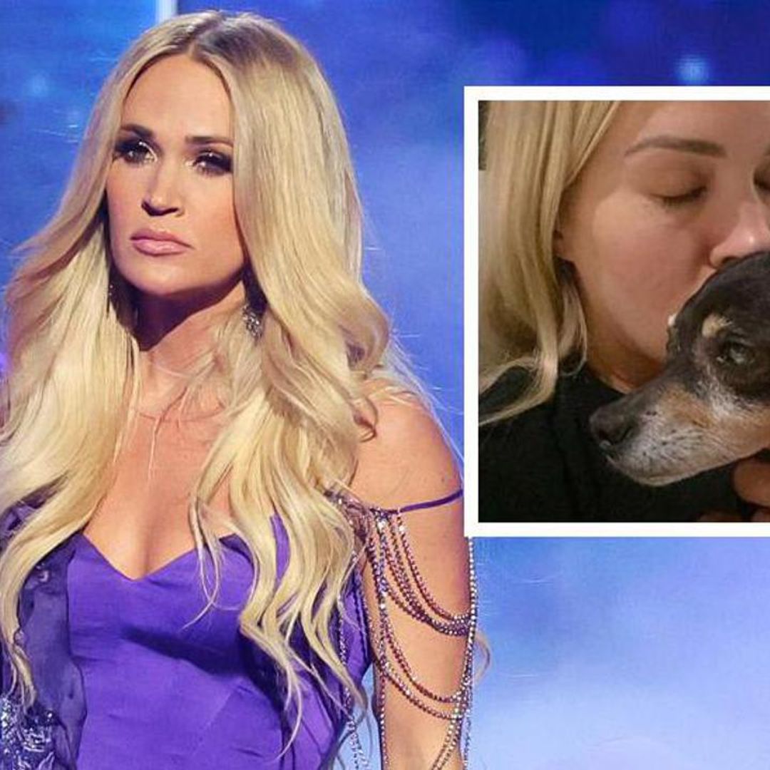 Carrie Underwood in tears after receiving emotional tribute for her late dog