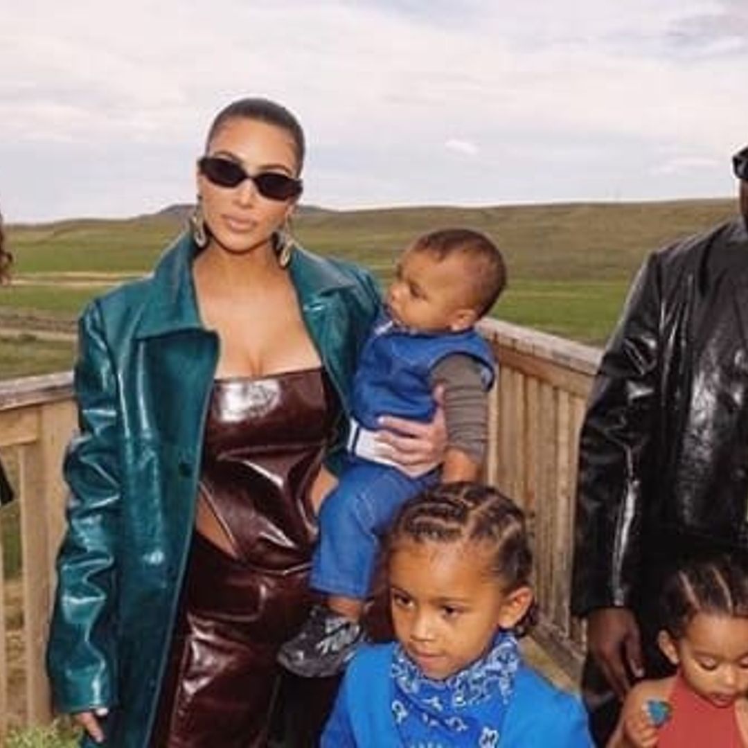 Kim Kardashian is joined by a few surprise guests during her weekend workout session