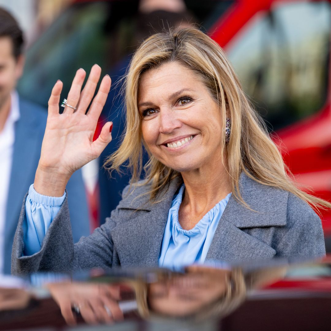 Queen Máxima of the Netherlands stuns in a chic grey suit while championing mental health