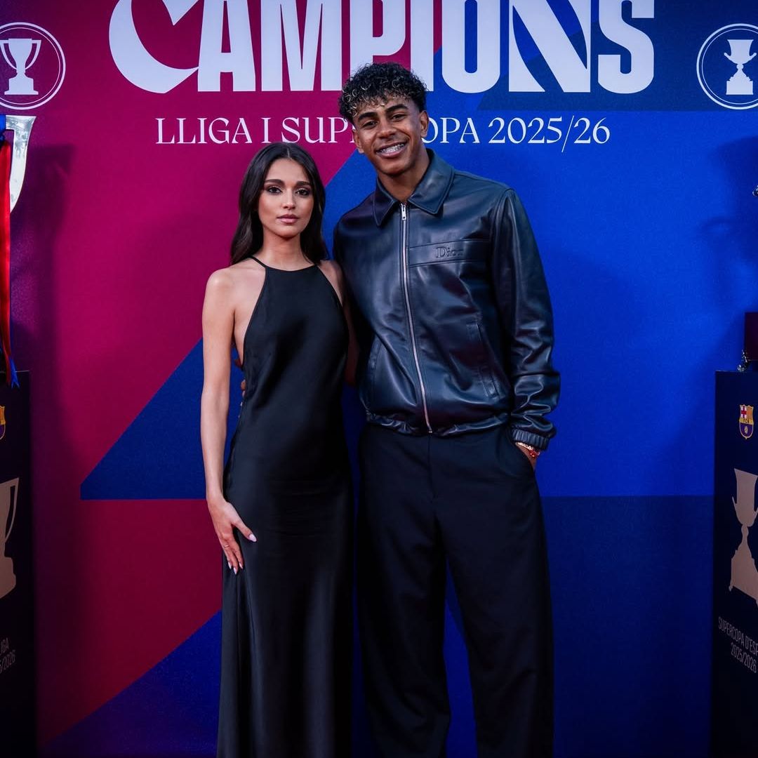 Lamine Yamal introduces girlfriend Inés García at FC Barcelona celebration party