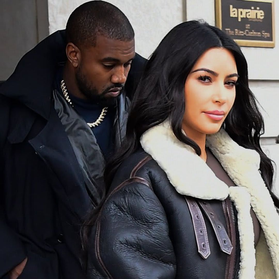 Kim Kardashian attends Kanye West’s album release with their kids