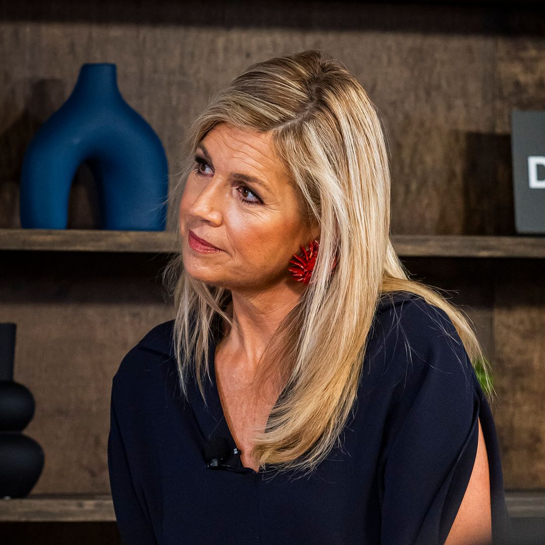 Queen Máxima takes Manhattan in a waist-cinching blue dress and striking red shoes