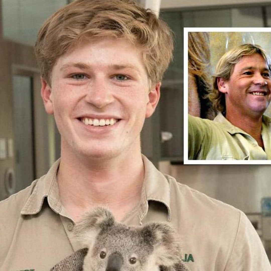 Robert Irwin gets emotional watching sweet birthday message from late dad Steve Irwin