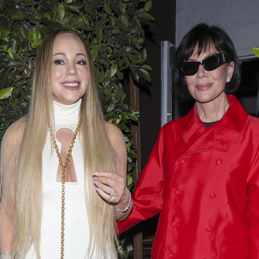 Mariah Carey wows in chic gown with dramatic keyhole cutout as Kris Jenner rocks vibrant red look on girls' night out