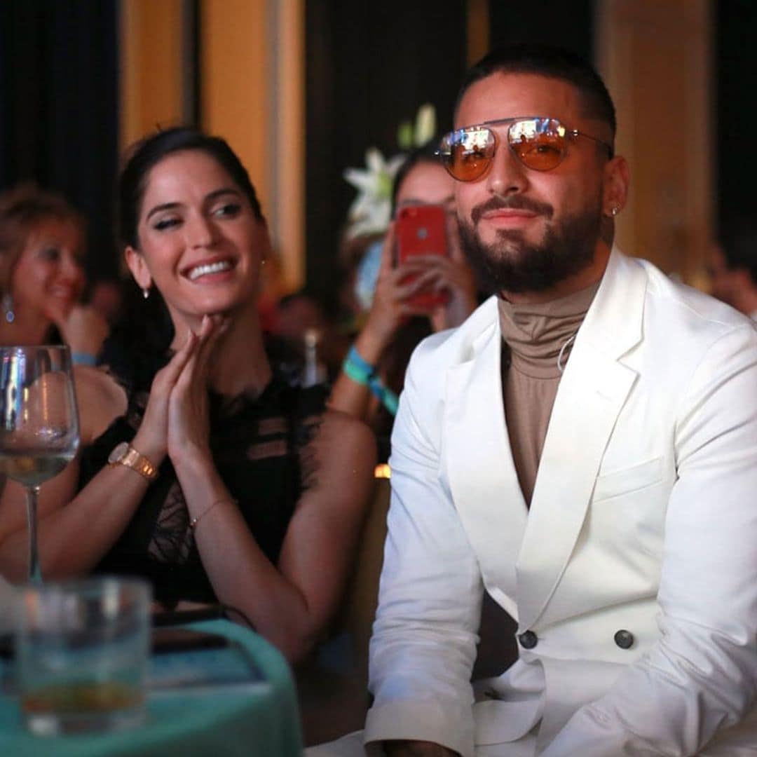 Maluma steps out in white suit as he sweetly celebrates ASCAP Latino Awards with Natalia Barulich