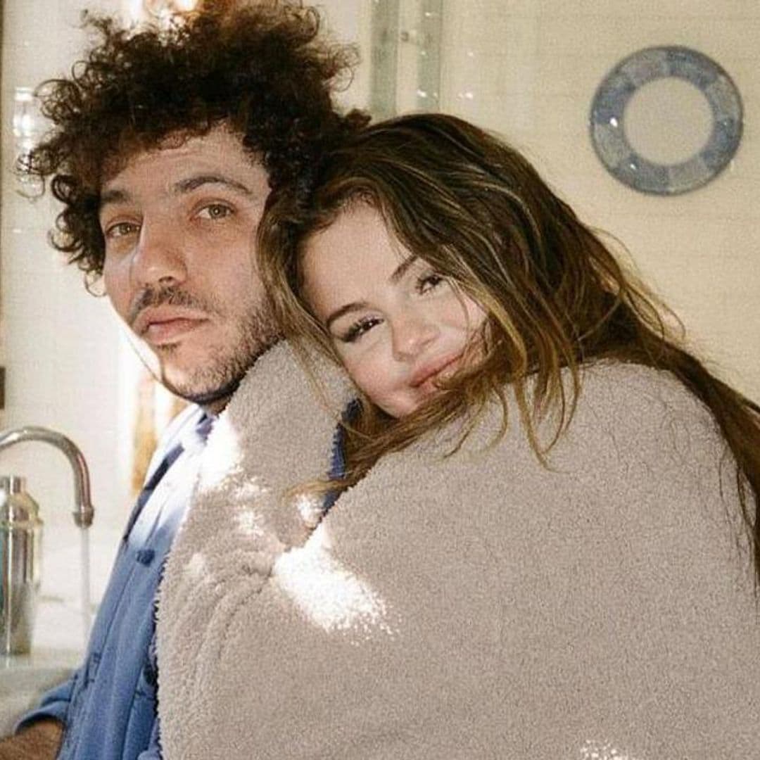 Selena Gomez wears white swimsuit while on vacation with boyfriend Benny Blanco