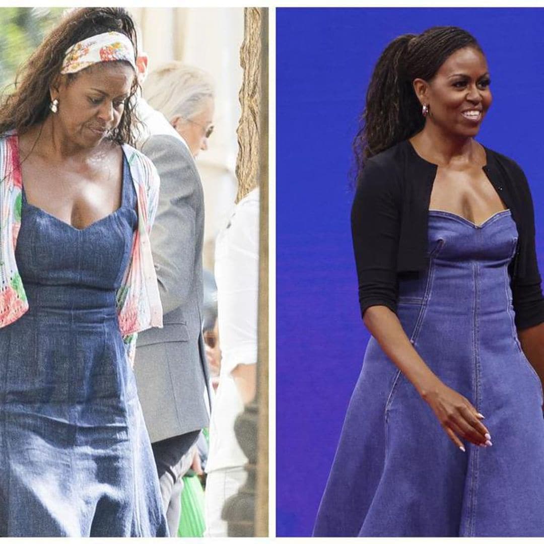 Michelle Obama continues her denim trend while in Madrid