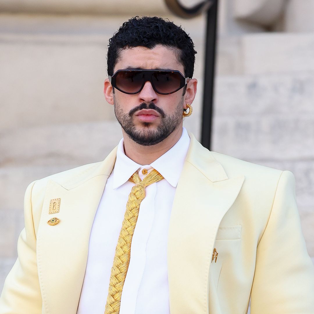 Bad Bunny wears heels while reviving the butter yellow trend at Paris Fashion Week [PHOTOS]