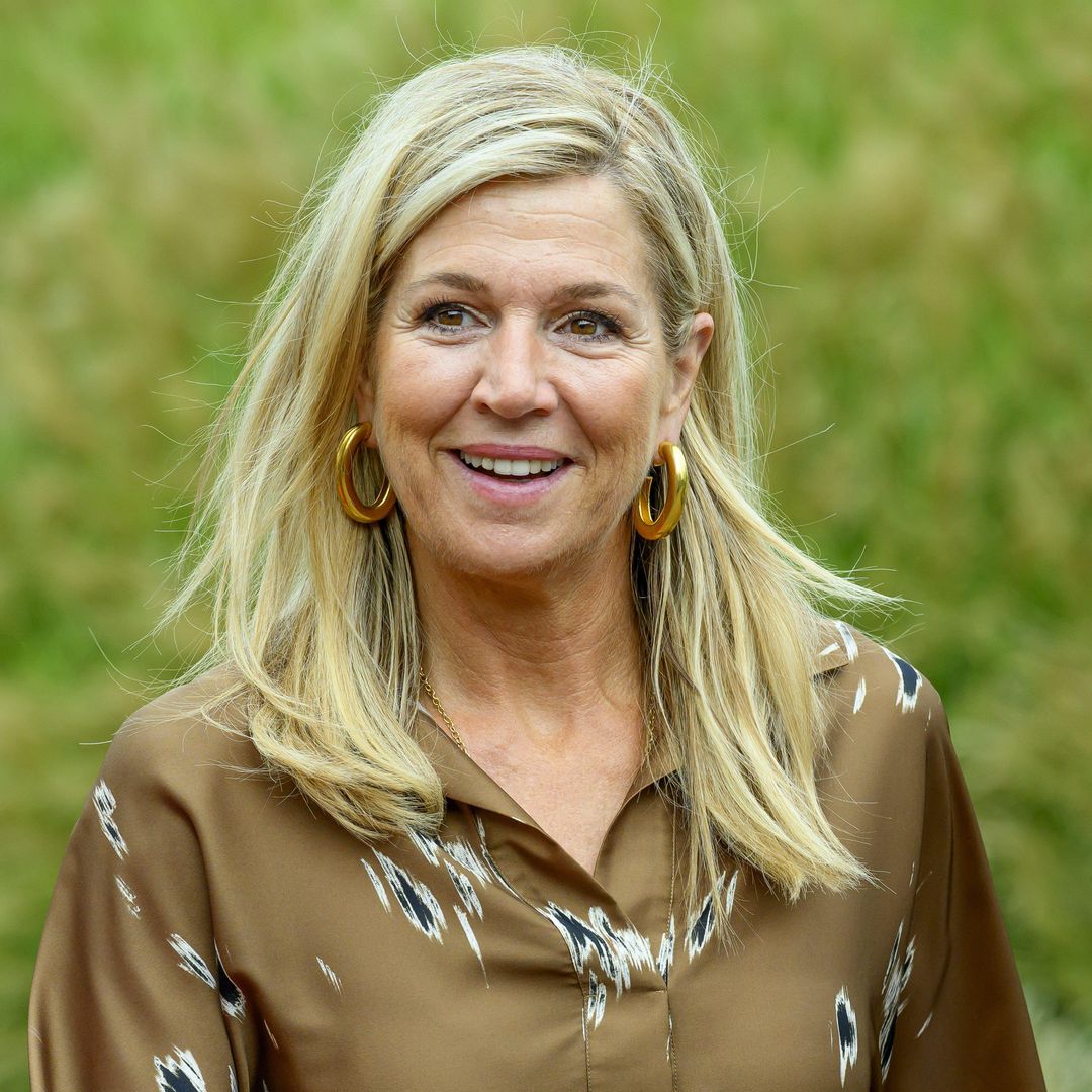 Queen Máxima transforms her silky brown dress with one bold statement accessory amid busy royal week