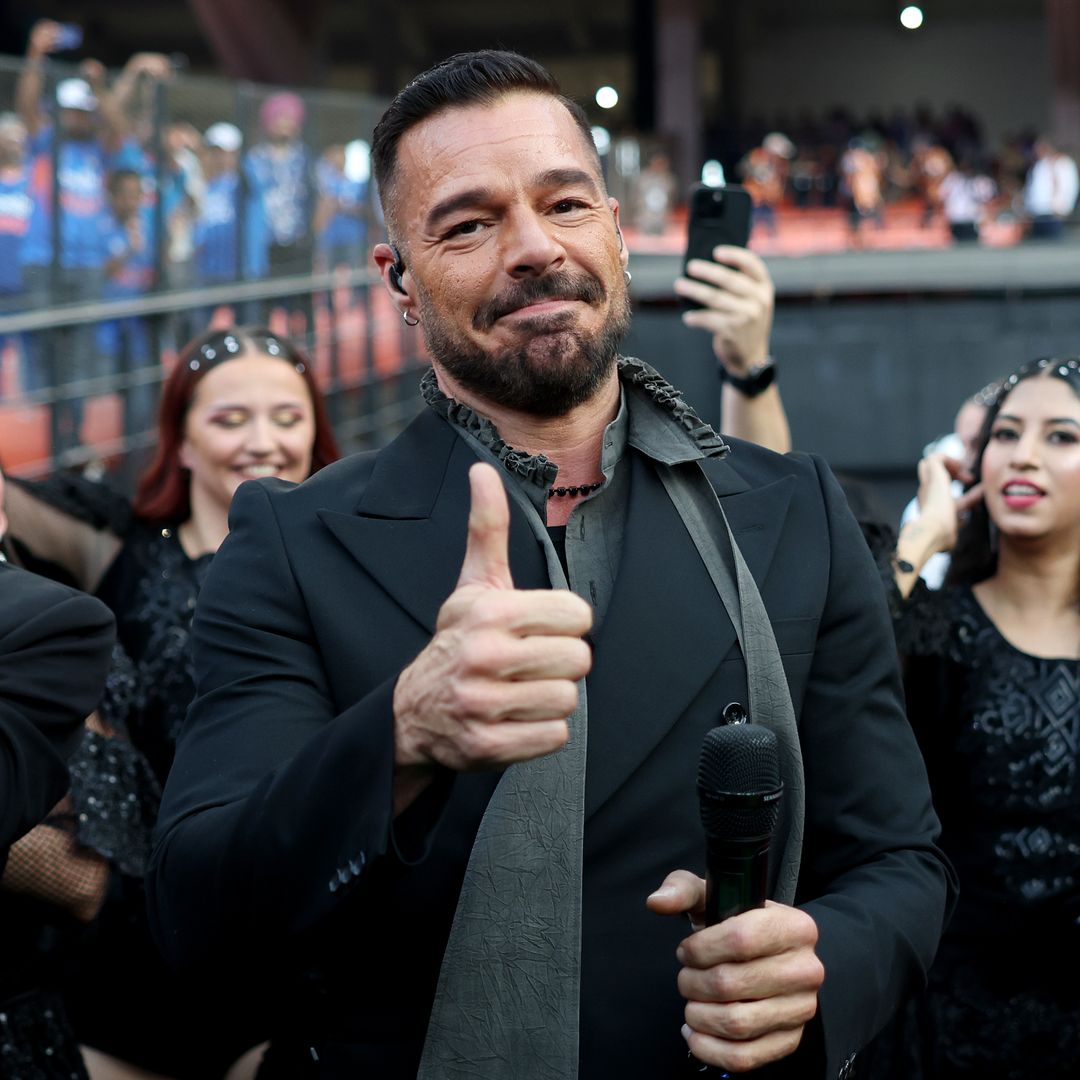 Ricky Martin performs during the closing ceremony prior to the ICC Men's T20 World Cup India & Sri Lanka 2026 Final between India and New Zealand at Narendra Modi Stadium on March 08, 2026 in Ahmedabad, India