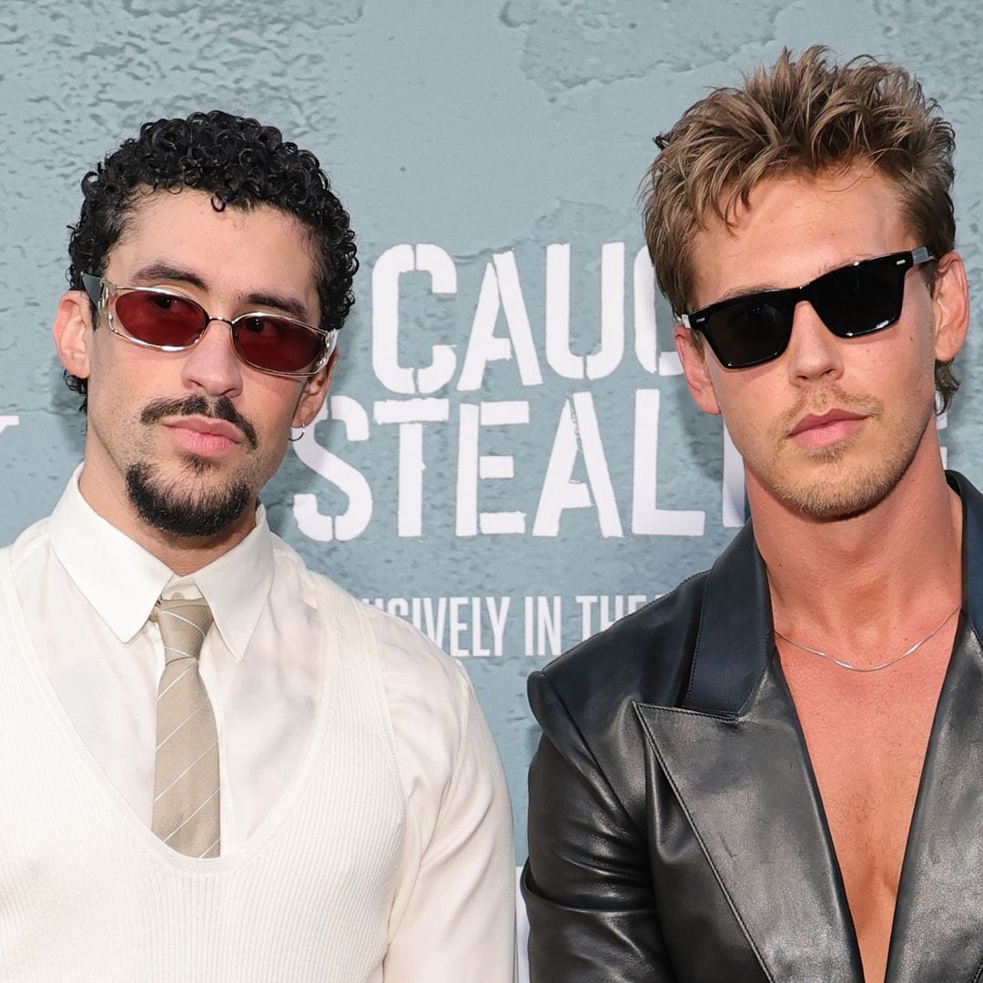 Bad Bunny, Zoe Kravitz, and Austin Butler are black-and-white magic at 'Caught Stealing' premiere