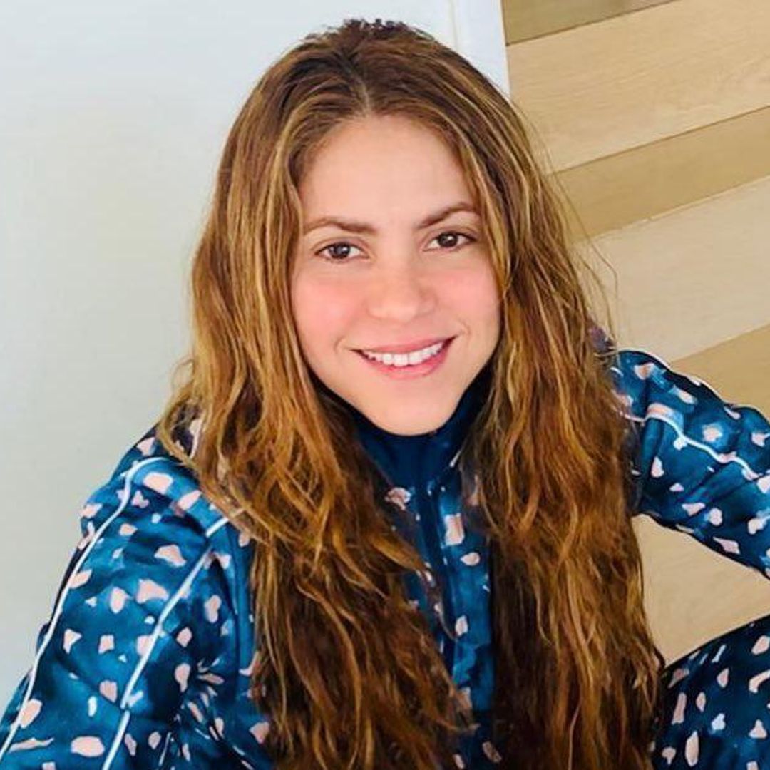 Shakira shows off her multitasking skills while doing a blow dry during a virtual meeting