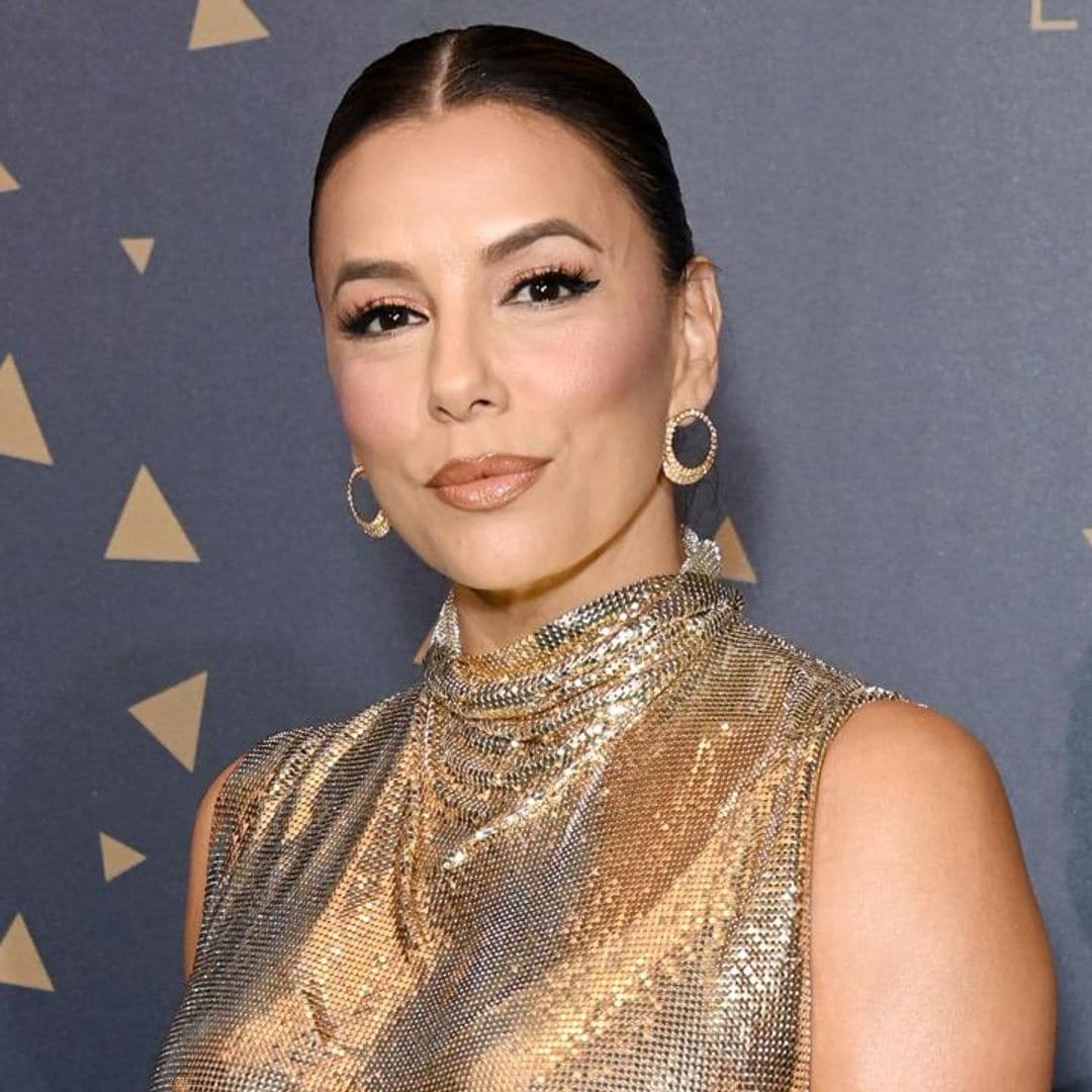 Eva Longoria is ready for New Year’s Eve with this shimmery party dress