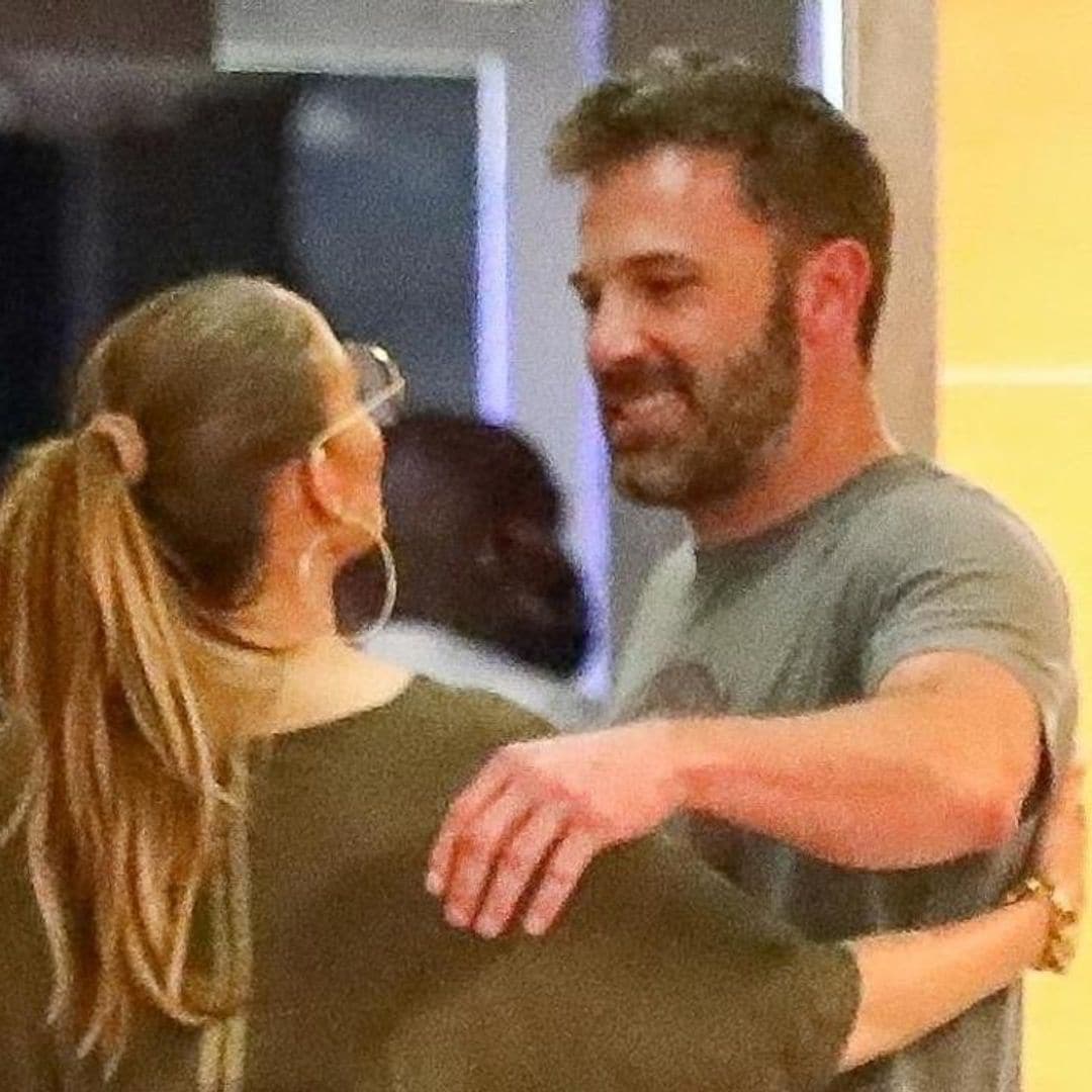 Jennifer Lopez and Ben Affleck share a kiss outside the Soho House in West Hollywood