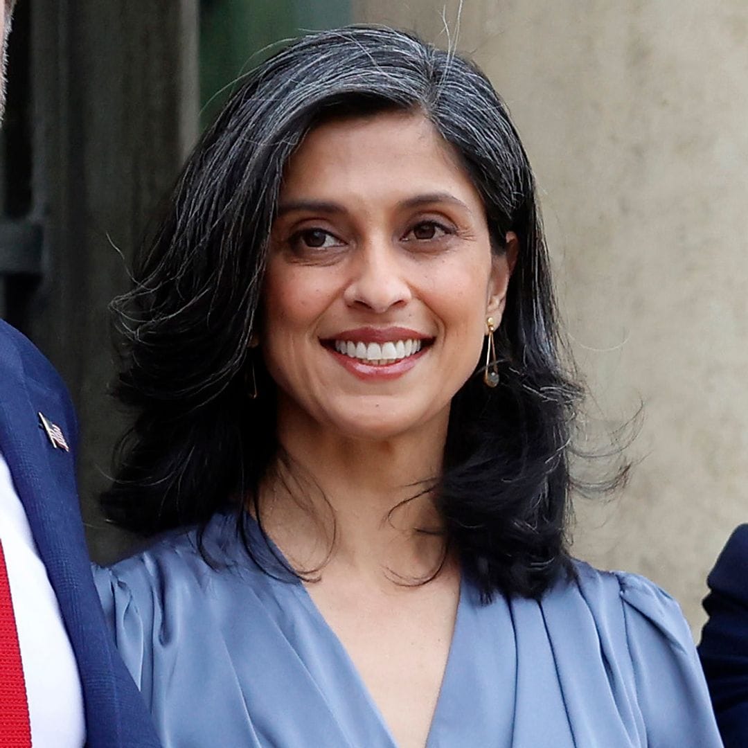 Usha Vance steps out in strapless black gown with white accents in latest high-profile outing