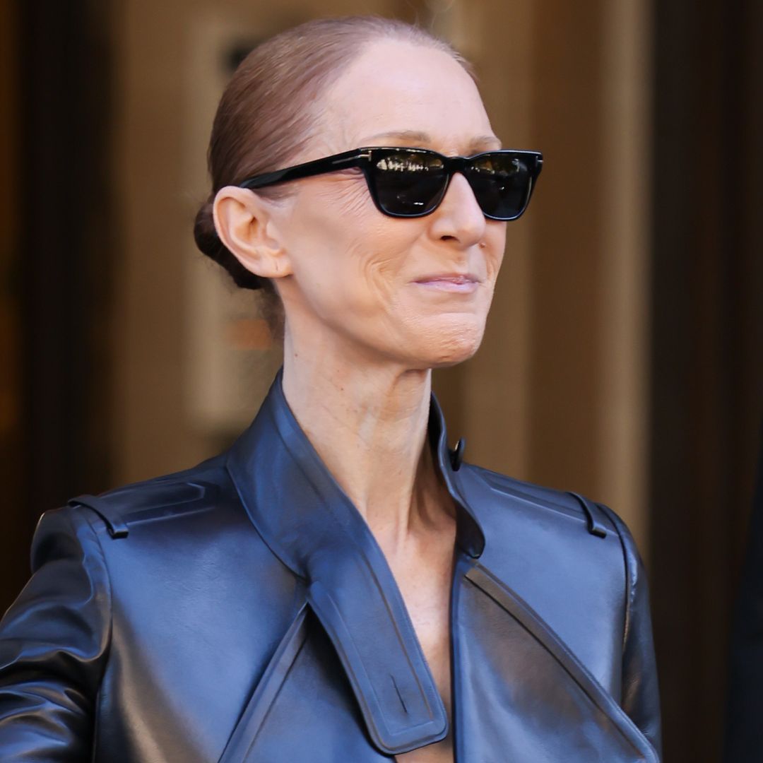 Céline Dion’s head-to-toe leather look in Paris features a daring detail beneath her cropped jacket