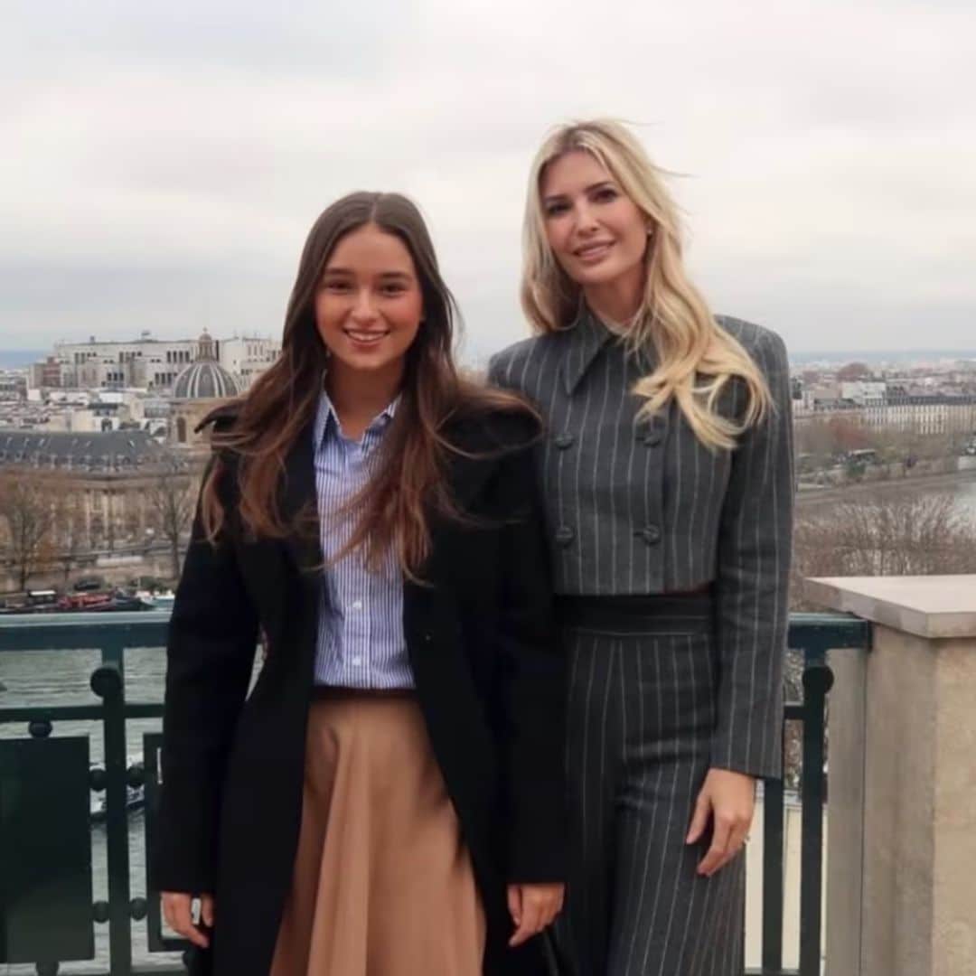 Ivanka Trump poses in corset-style minidress as Arabella shines in gray silk gown