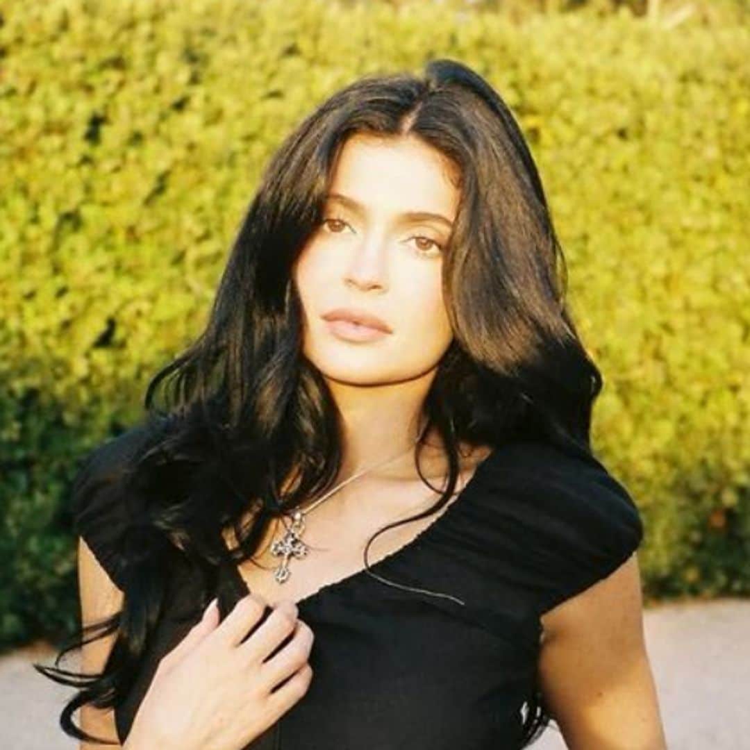 Kylie Jenner poses in see-through lace and low-rise jeans in intimate fall look