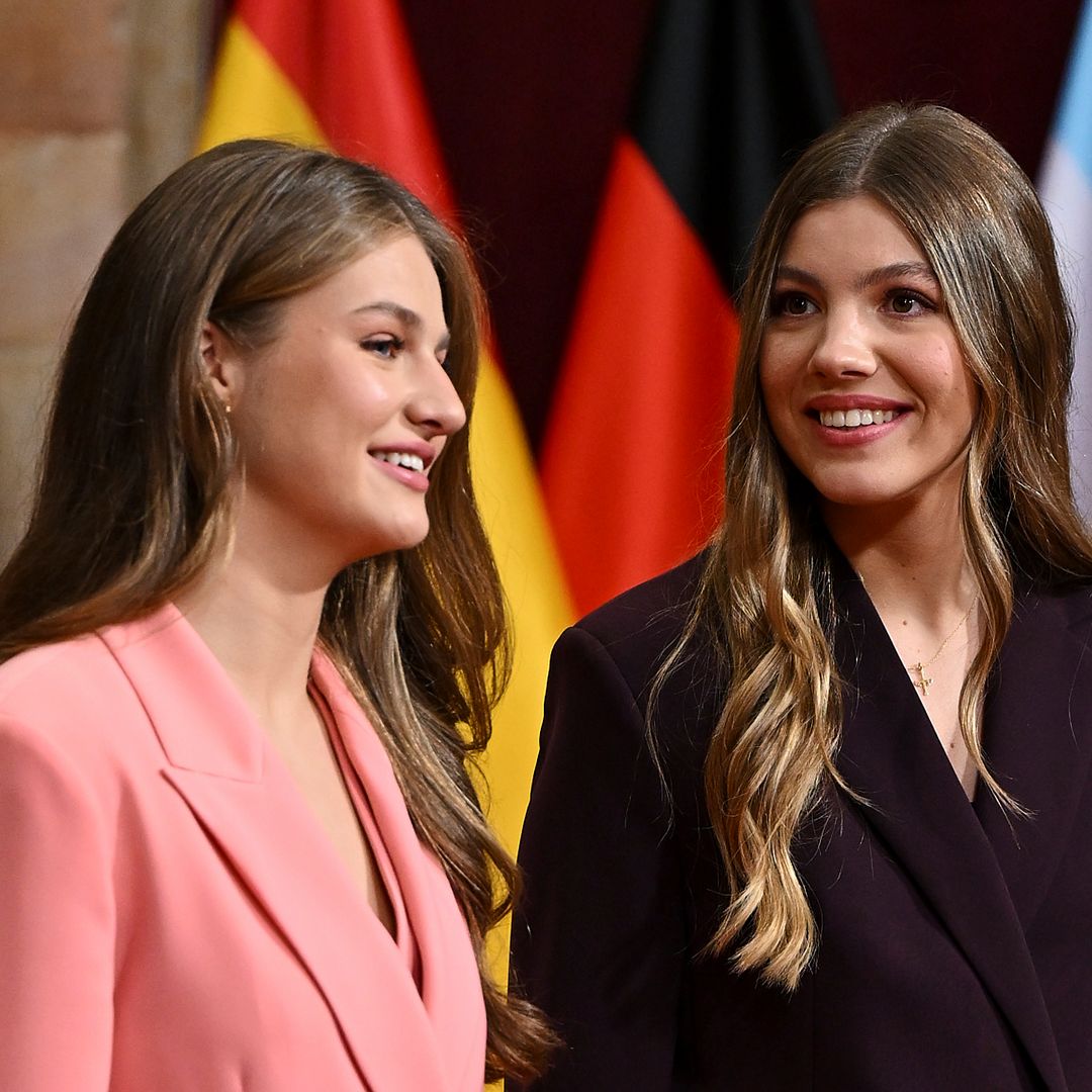 Crown Princess Leonor of Spain and Princess Sofia of Spain during an audience to celebrate the winners of the 2026 Princess of Asturias Awards
