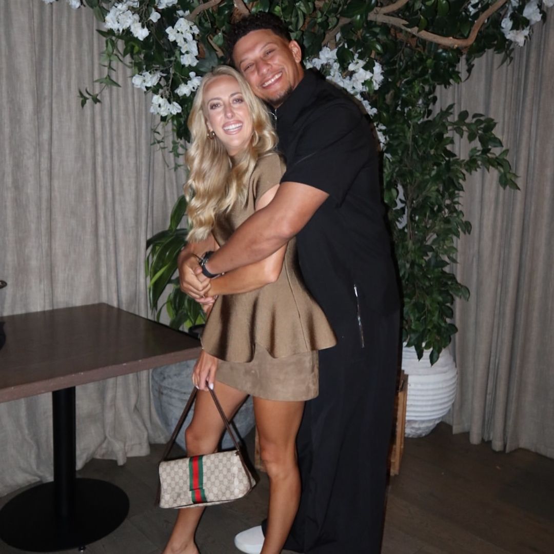 Patrick Mahomes shows off his looks with wife Brittany for Taylor and Travis' wedding