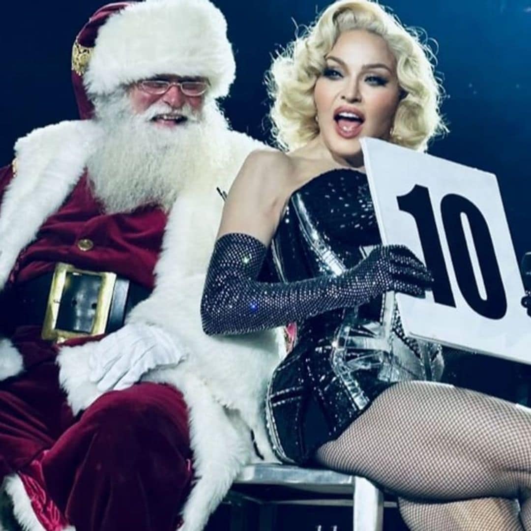 Madonna brings Santa Claus to the stage and suffers minor fall during performance