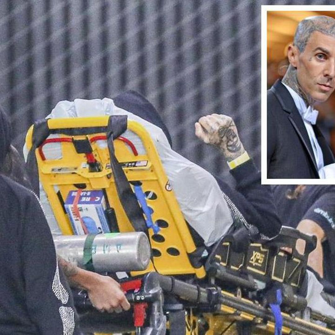 Travis Barker hospitalized after tweeting ‘God save me,’ Kourtney Kardashian by his side