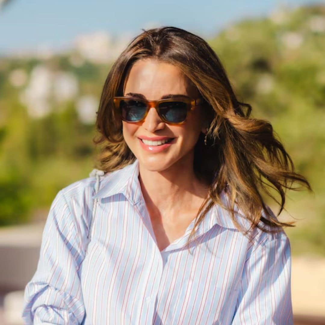 Queen Rania of Jordan enjoys grandmother life as Prince Hussein takes her spot at Davos