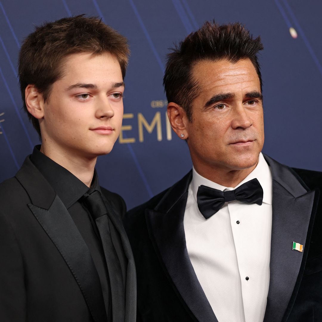 Colin Farrell’s special red carpet moment with lookalike son Henry at 2025 Emmys