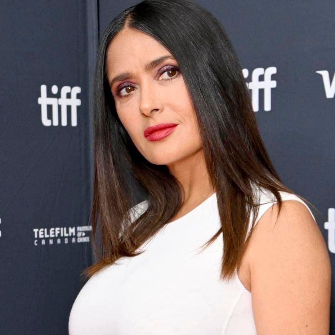 Salma Hayek looks glamorous in bridal dress at the Toronto Film Festival