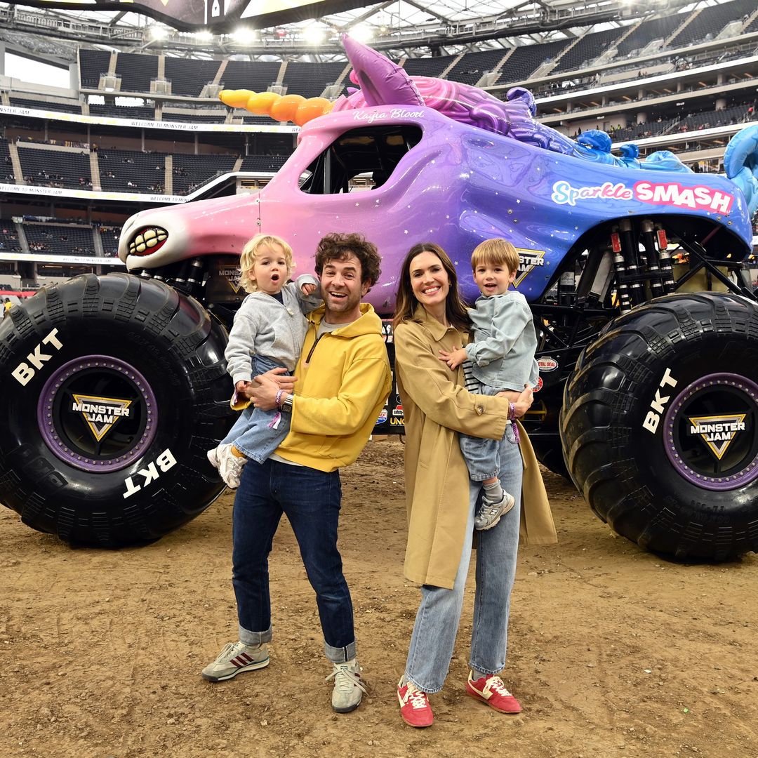 Taylor Goldsmith, Mandy Moore, and family attend Monster Jam at SoFi Stadium on May 17, 2025 in Inglewood, California.