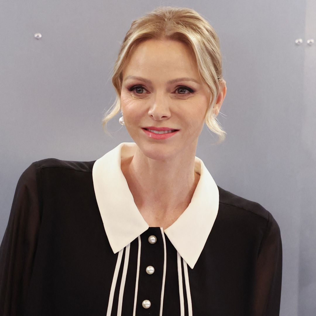 Charlene of Monaco dares viewers to spot the secret pearls in her outfit