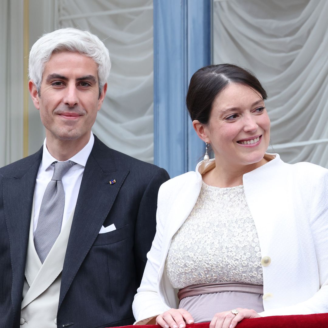 Princess Alexandra of Luxembourg's baby bump on display as royal family gathers for historic day