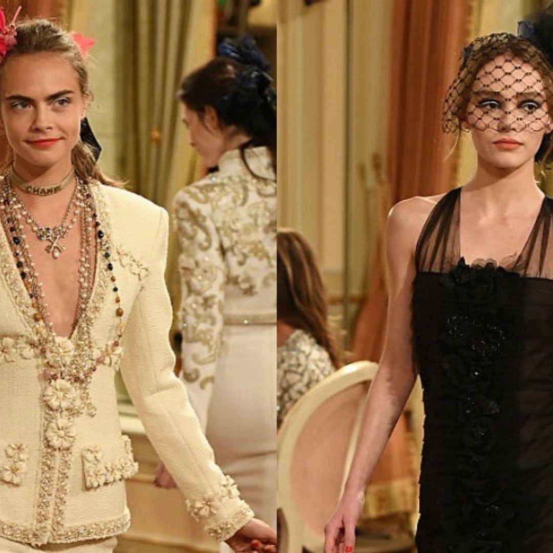 Cara Delevingne returns to the catwalk while Lily-Rose Depp makes runway debut at Chanel's Métiers D'Art show