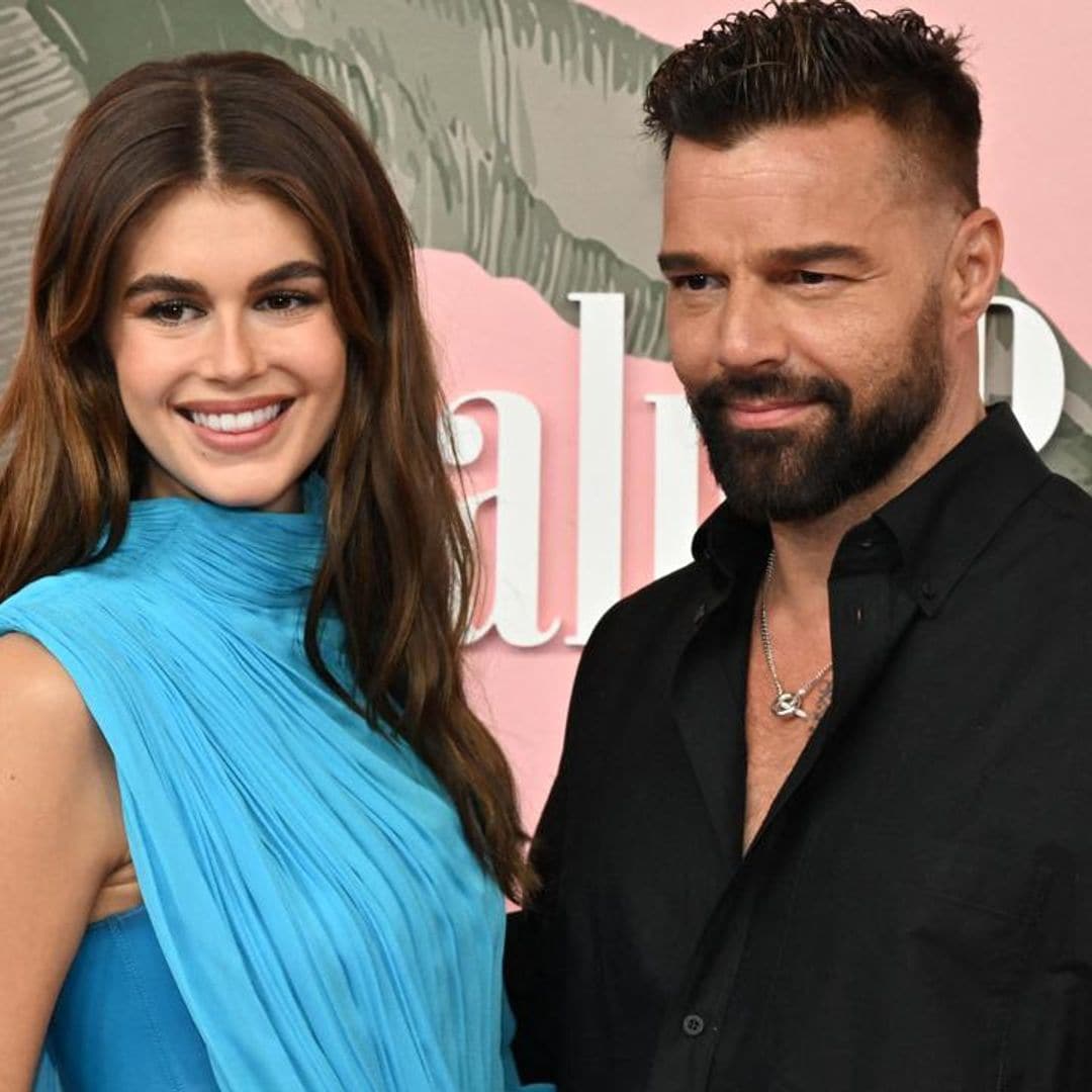 Kaia Gerber and Ricky Martin posed with their families at the premiere of Palm Royale
