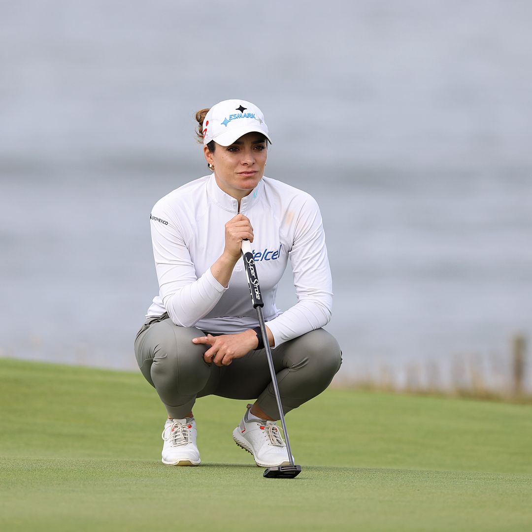BRIDGEND, WALES - JULY 30: Gaby Lopez of Mexico lines up a putt during the Pro-Am prior to the AIG Women's Open 2025 at Royal Porthcawl Golf Club on July 30, 2025 in Bridgend, Wales. (Photo by Charlie Crowhurst/R&A/R&A via Getty Images)