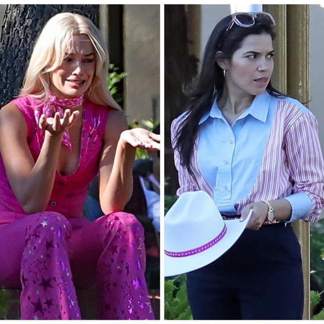 Barbie: First look at America Ferrera on set with Margot Robbie and Ryan Gosling