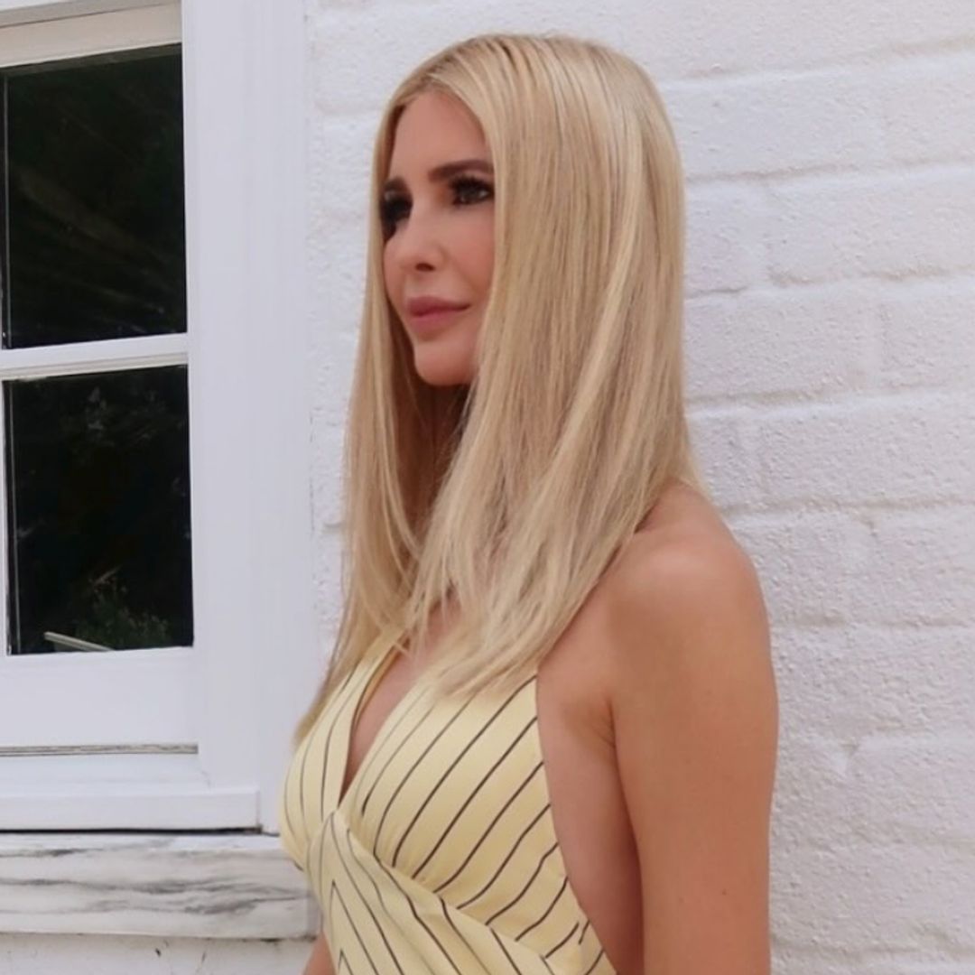 Ivanka Trump turns heads in a backless butter yellow dress as she shares rare World Cup moments with Tiffany and Donald Trump
