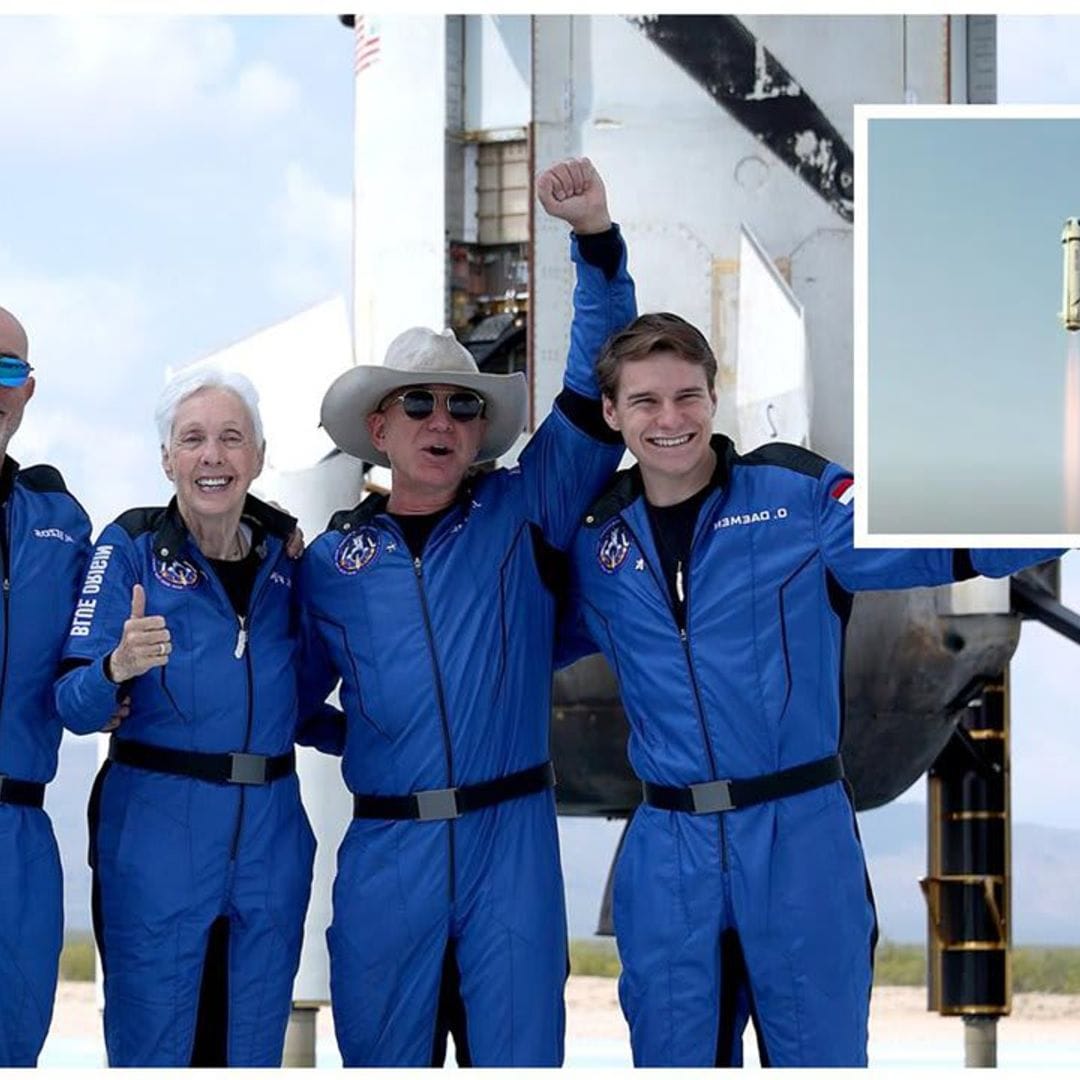 Watch: Jeff Bezos completes historic flight into space