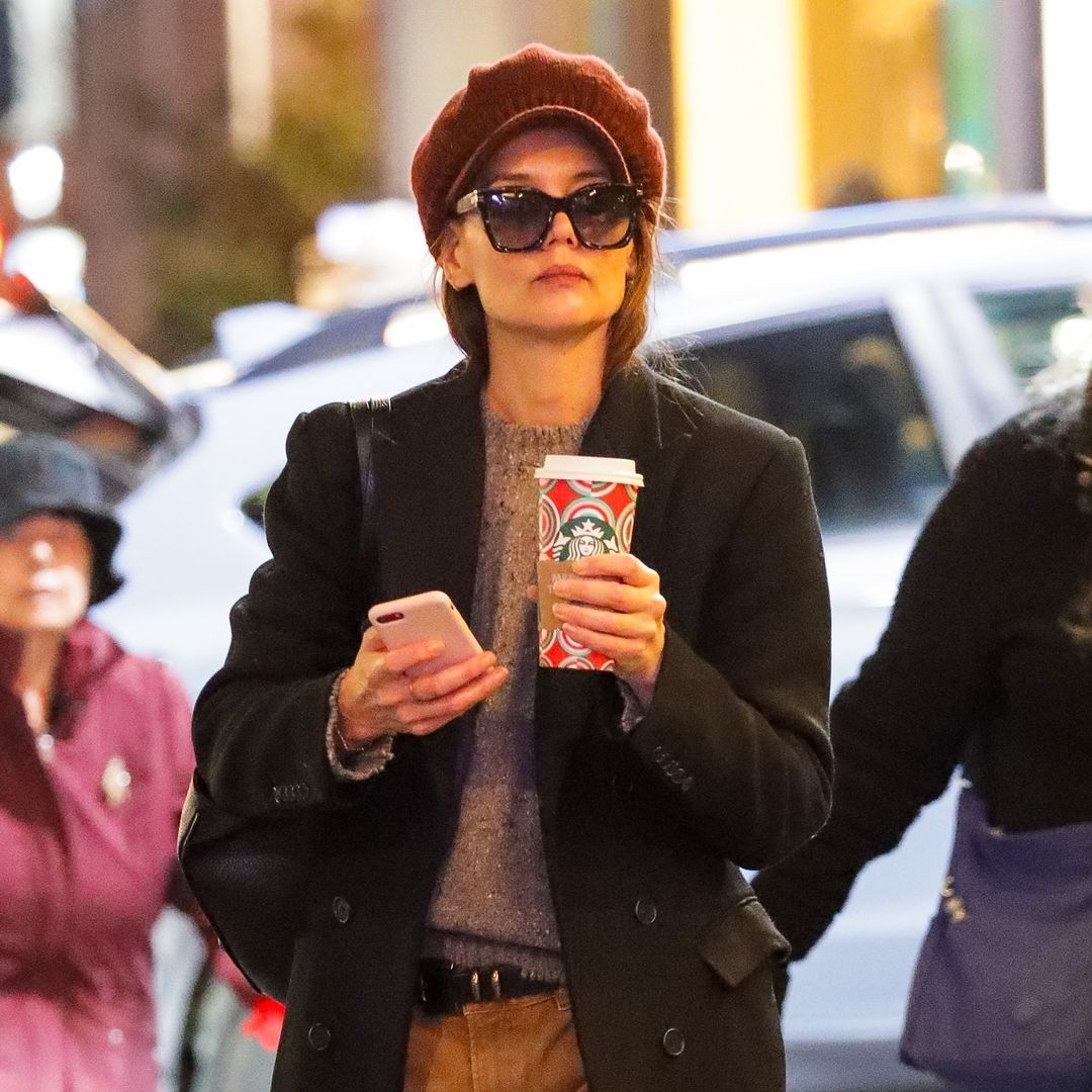 Katie Holmes masters 70s casual chic with a cozy winter look