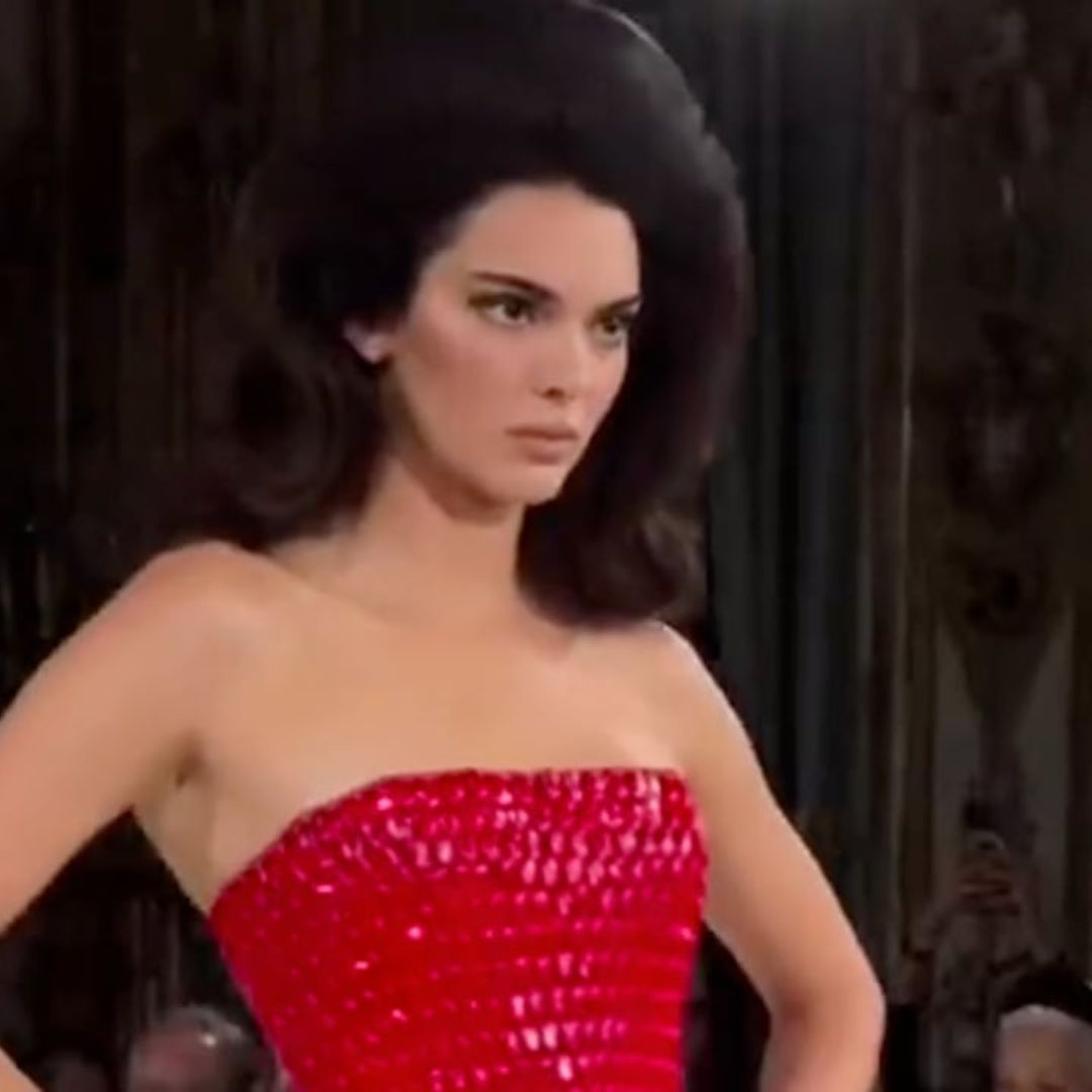 Kendall Jenner channels Priscilla Presley at Schiaparelli’s fashion show in Paris