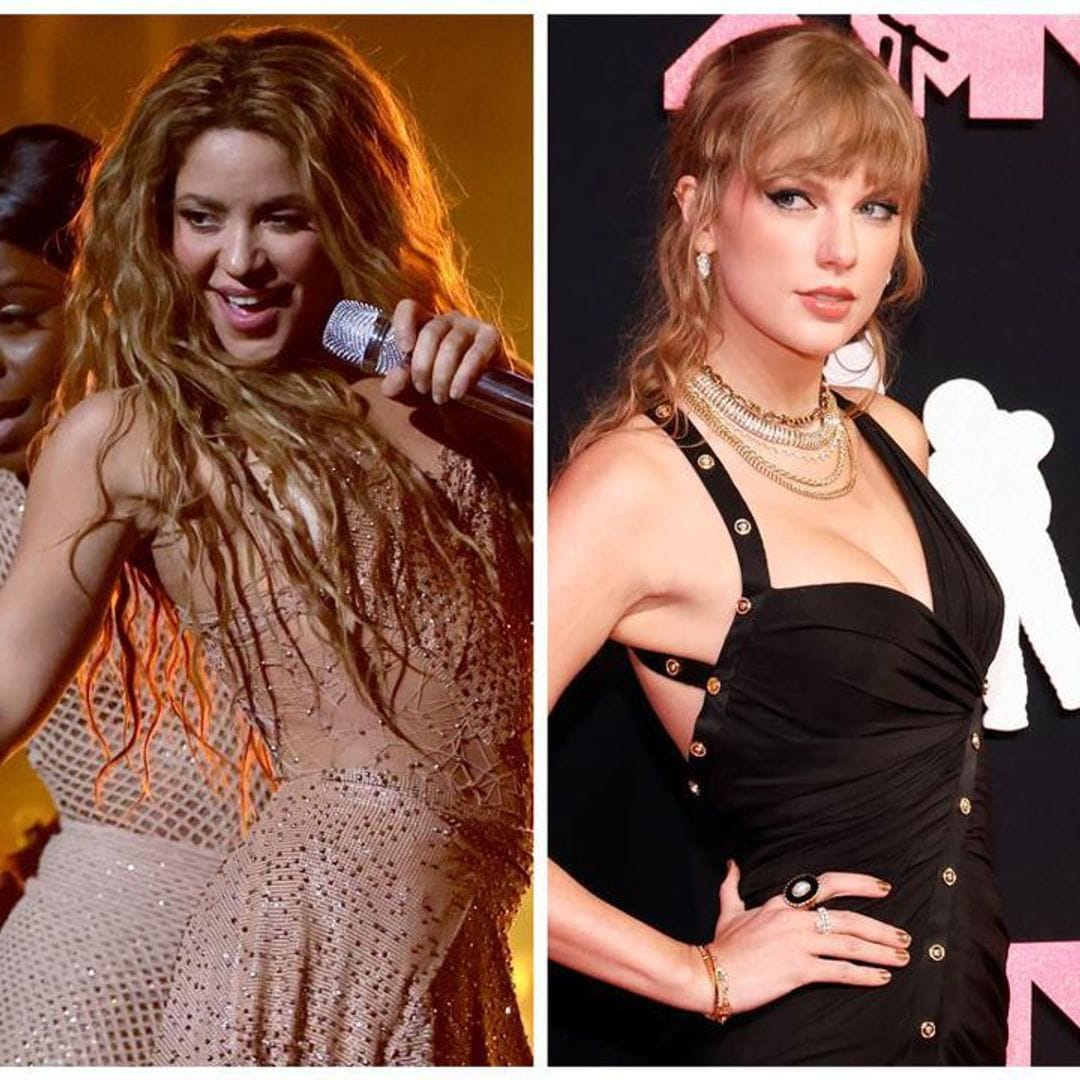 Taylor Swift moves her hips and dances to Shakira during her VMAs performance