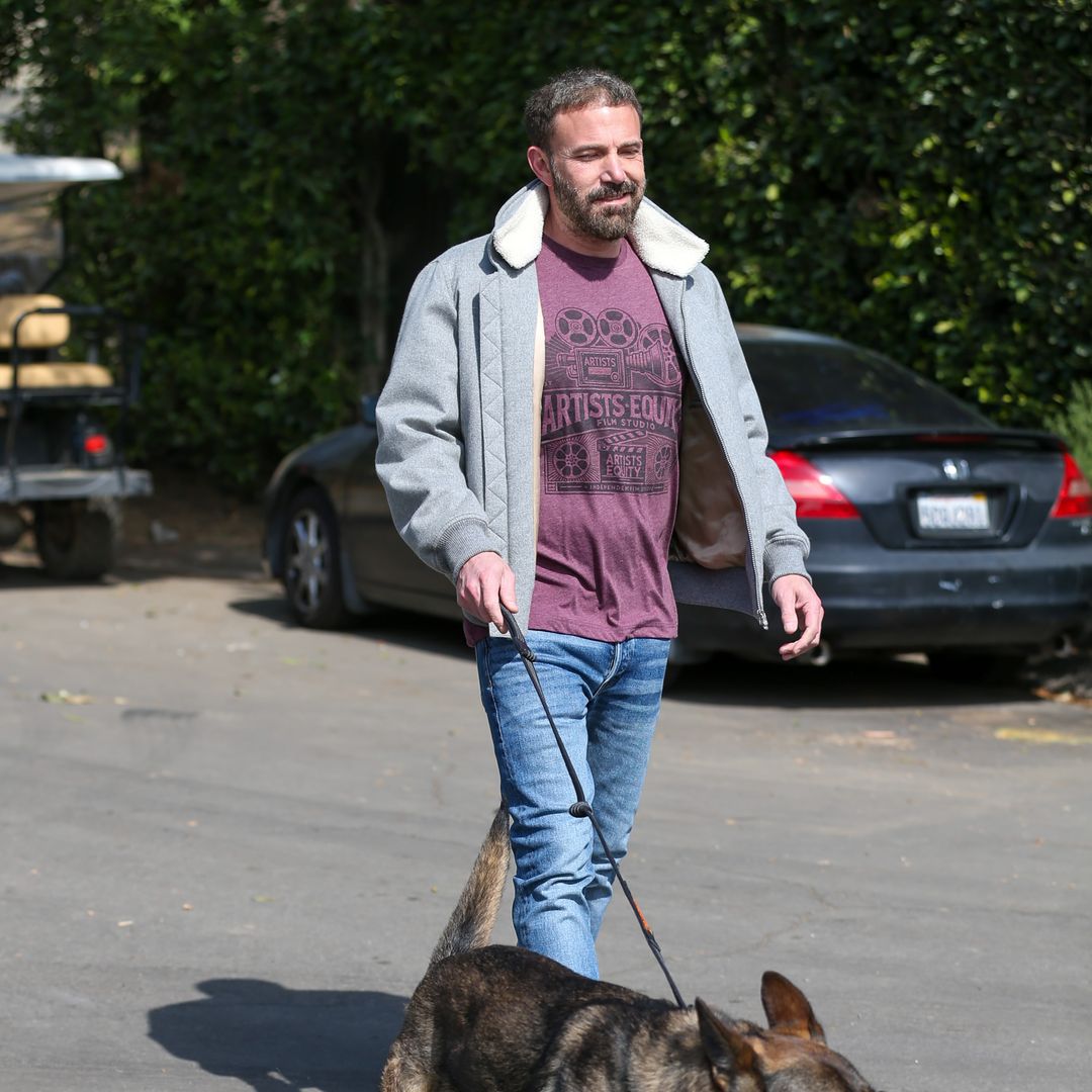 Ben Affleck is all smiles alongside his loyal companions in Los Angeles